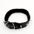 Furry leather collar