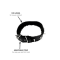 Furry leather collar